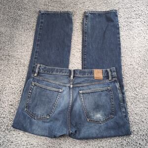 Gap Jeans Men 33x32 Blue Straight Leg Distressed Normcore Denim Standard Chore